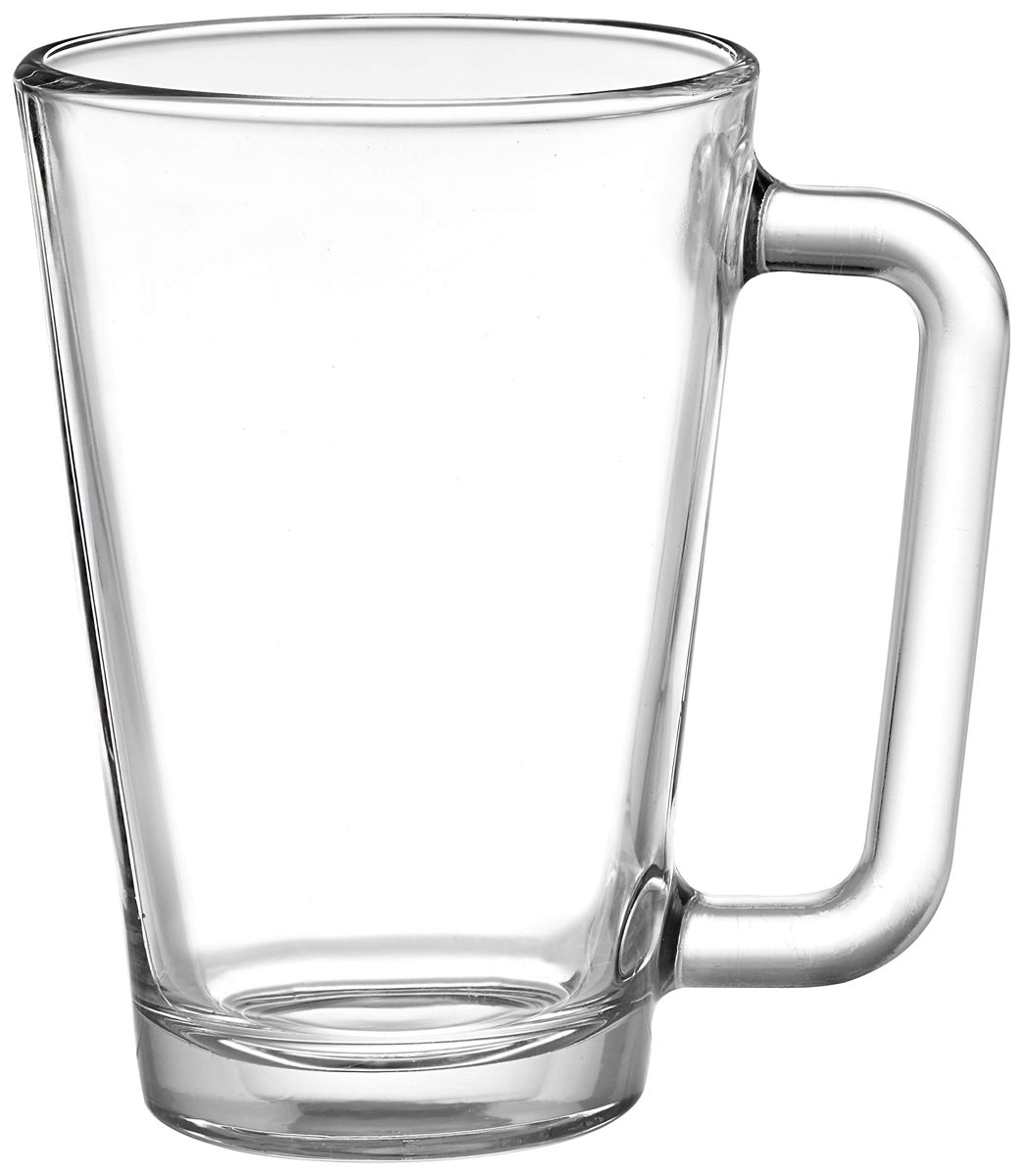 Amazon Brand - Solimo Portia Glass Coffee Mug Set, 275ml, Set of 2, Transparent
