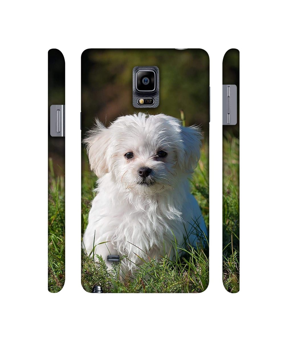 Amazon Brand - Solimo Designer White Dog 3D Printed Hard Back Case Mobile Cover for Samsung Galaxy Note 4