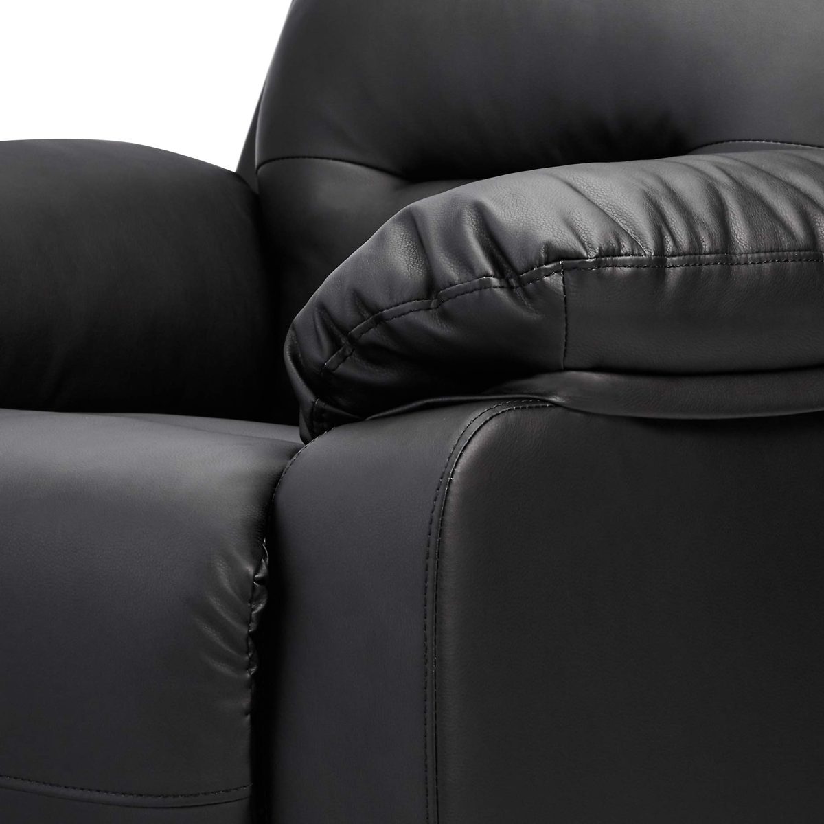 AmazonBasics Classic Faux Leather Extra Padded Recliner Chair - Black