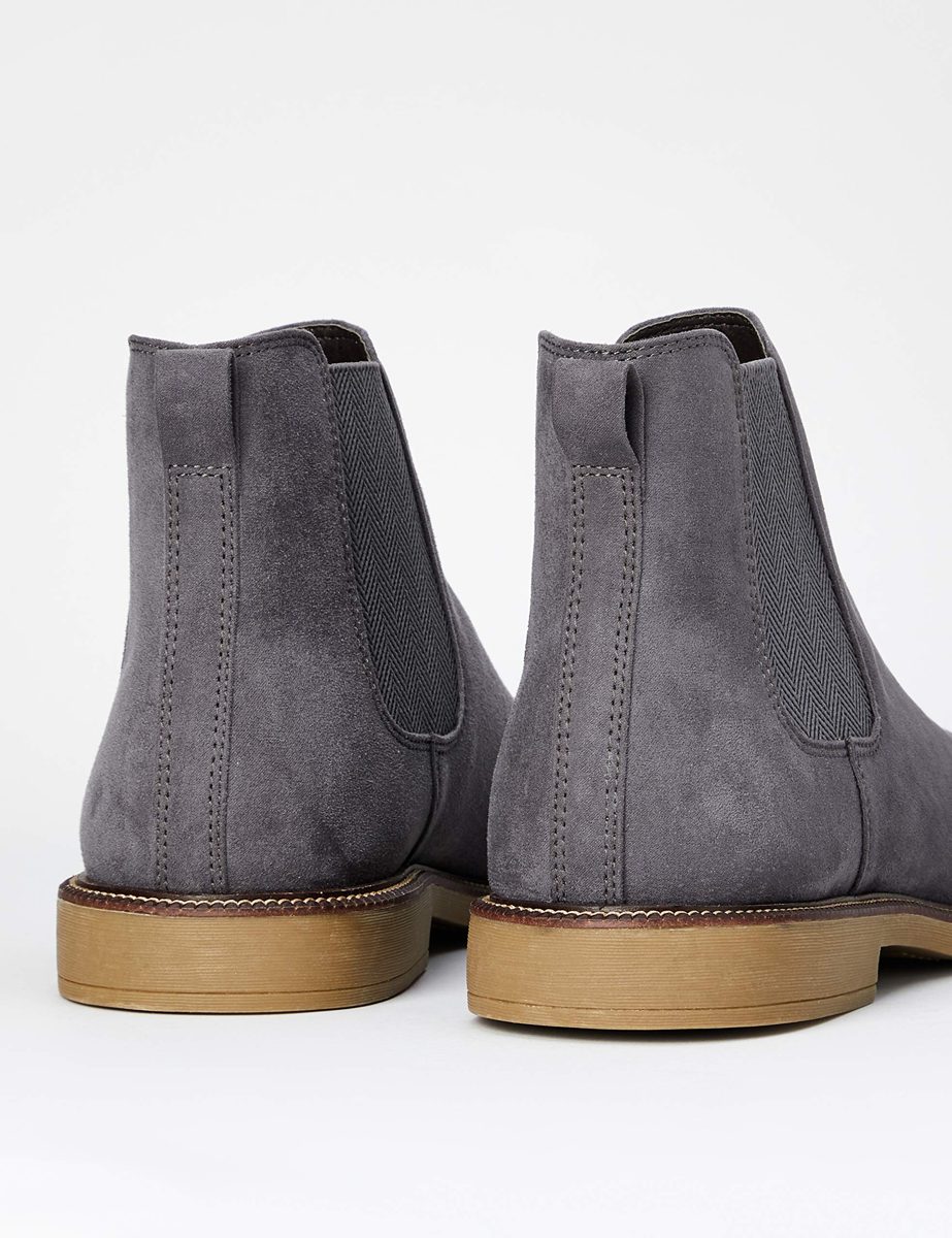 find. Mens^Men's Chelsea Boots, Charcoal Suede Look, US 7