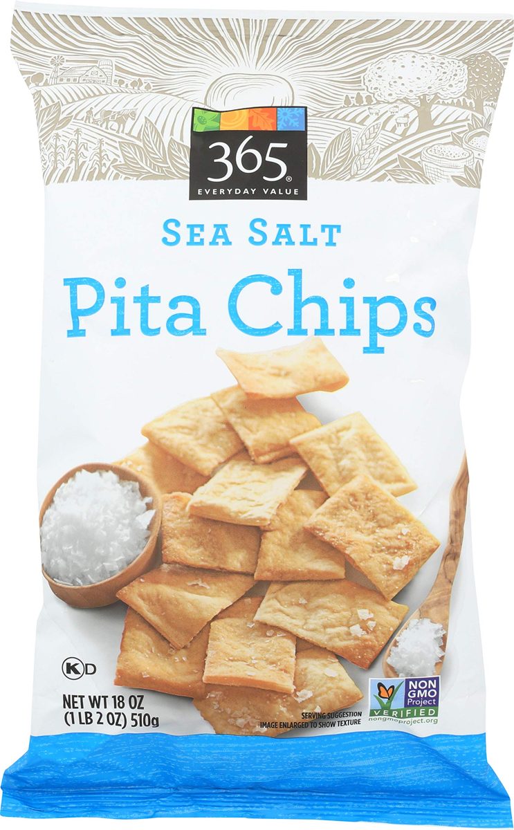 365 Everyday Value, Pita Chips, Sea Salt, 18 oz
