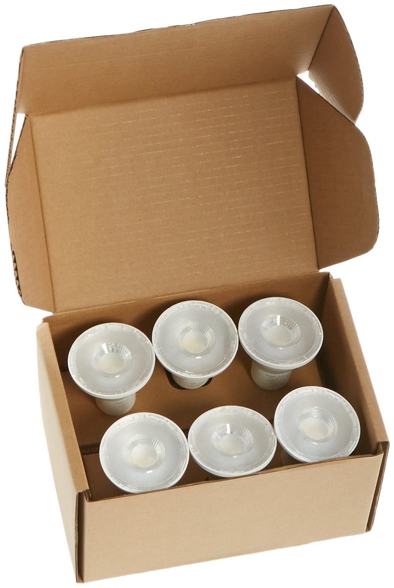 AmazonBasics 50 Watt Equivalent, Daylight, Dimmable, 15,000 Hour Lifetime, PAR20 LED Light Bulb | 6-Pack
