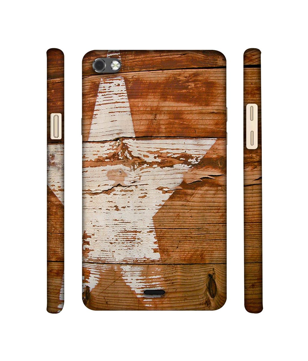 Amazon Brand - Solimo Designer Star Impression On Wood 3D Printed Hard Back Case Mobile Cover for Micromax Canvas Sliver 5 Q450