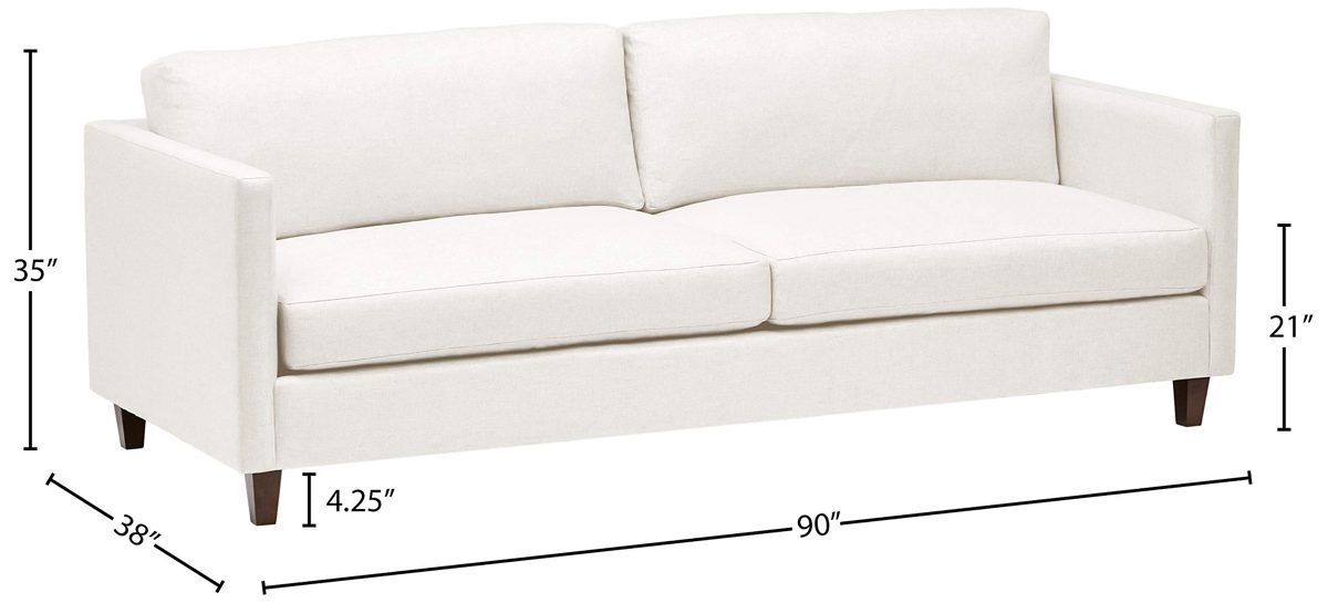 Amazon Brand – Stone & Beam Andover Modern Sofa Couch, 93"W, Cream