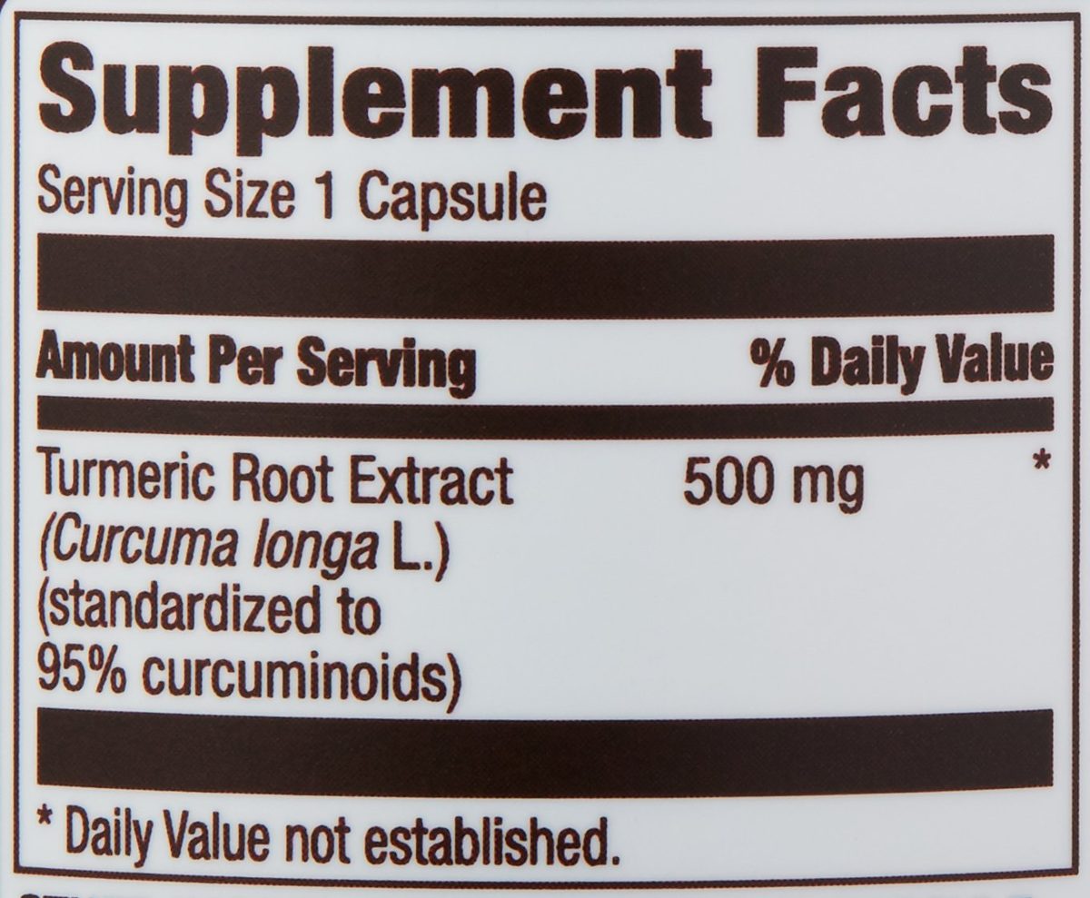 Amazon Elements Turmeric Root Extract 500 mg, 65 Capsules