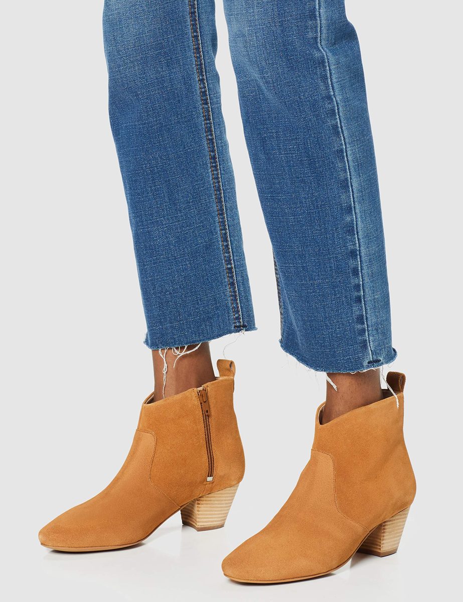 Amazon Brand - find. Women's Ankle Boots, Brown Caramel), US 5