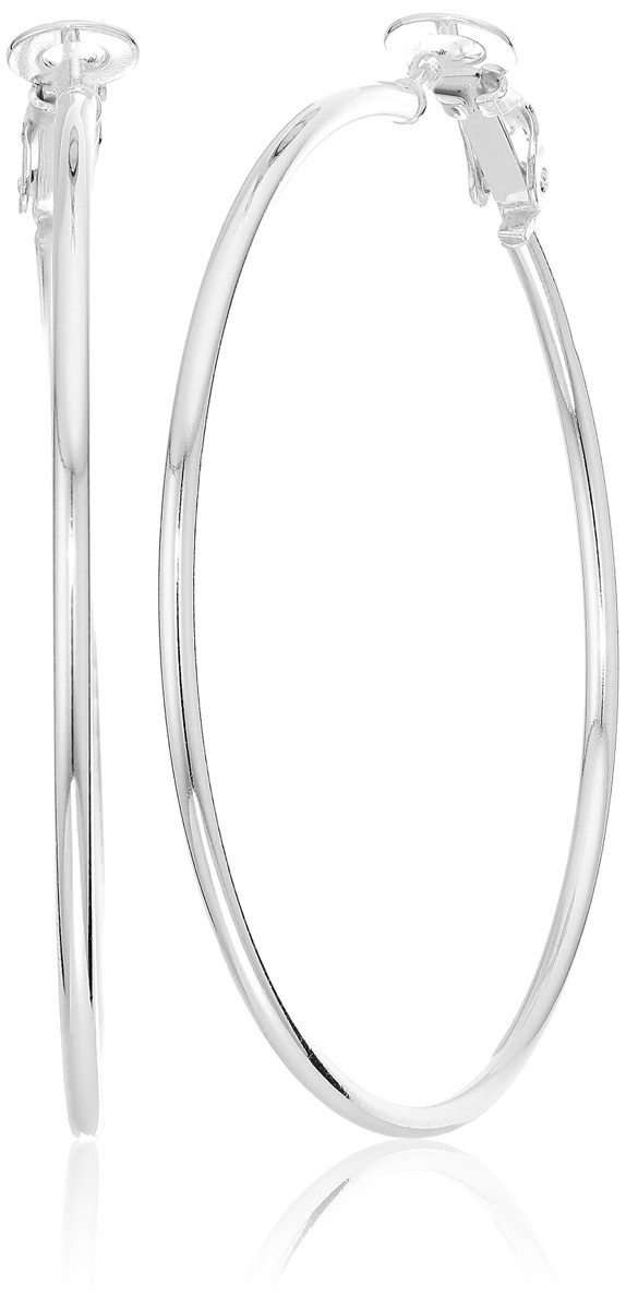 Sterling Silver Lightweight Paddle Back Hoop Earrings