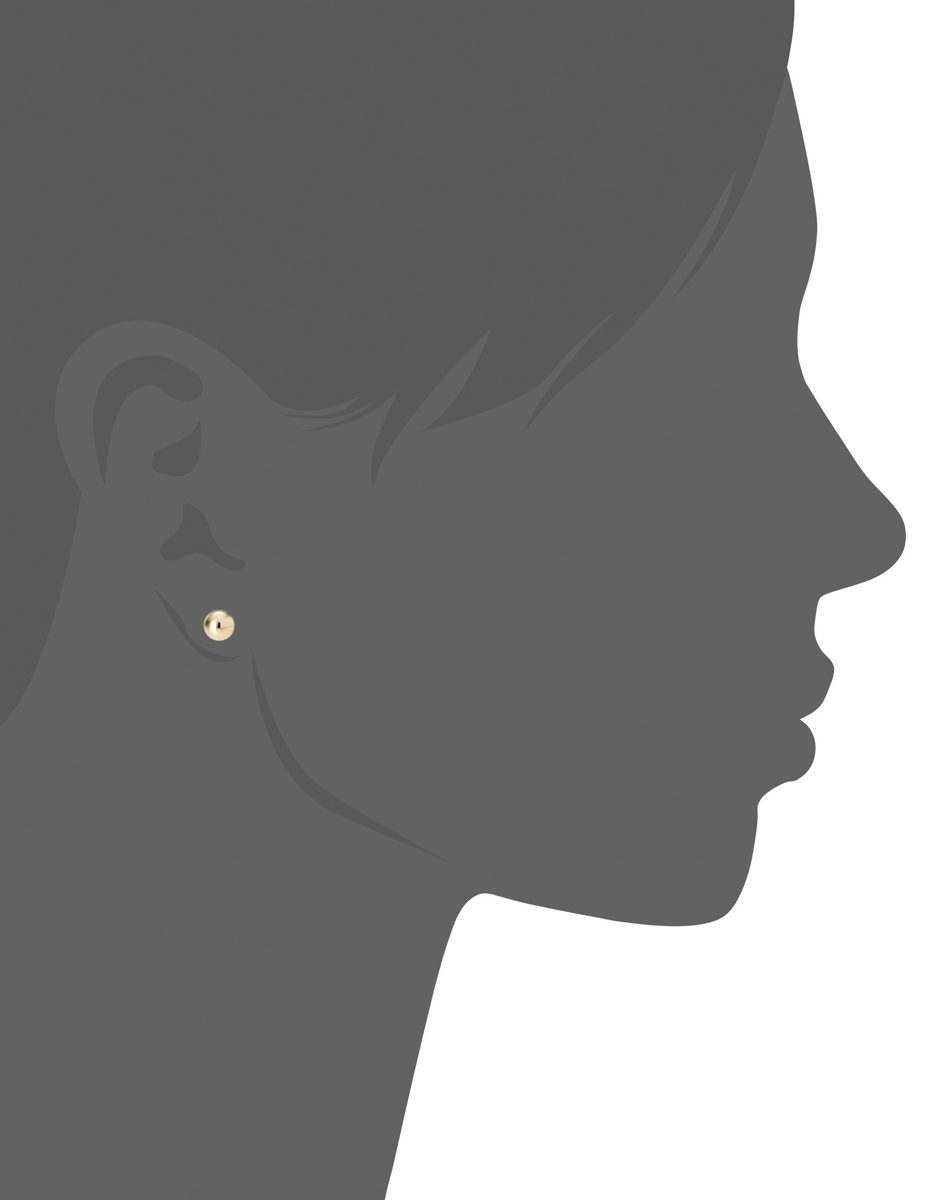 Sterling Silver Yellow Gold Plated Polished Bead Post 5mm Stud Earrings