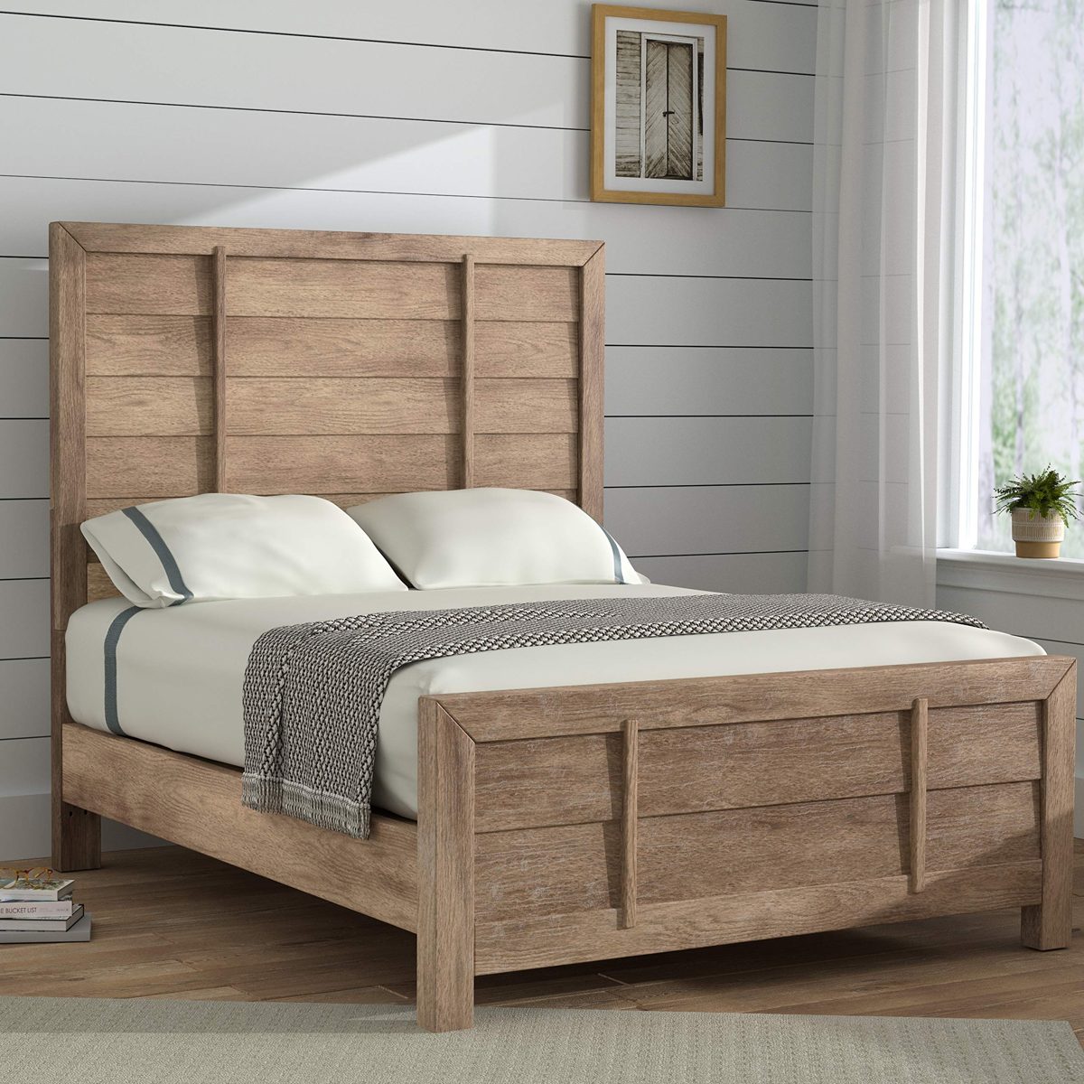 Amazon Brand – Stone & Beam Seahurst Queen Bed Headboard, 64"W, Gray Taupe