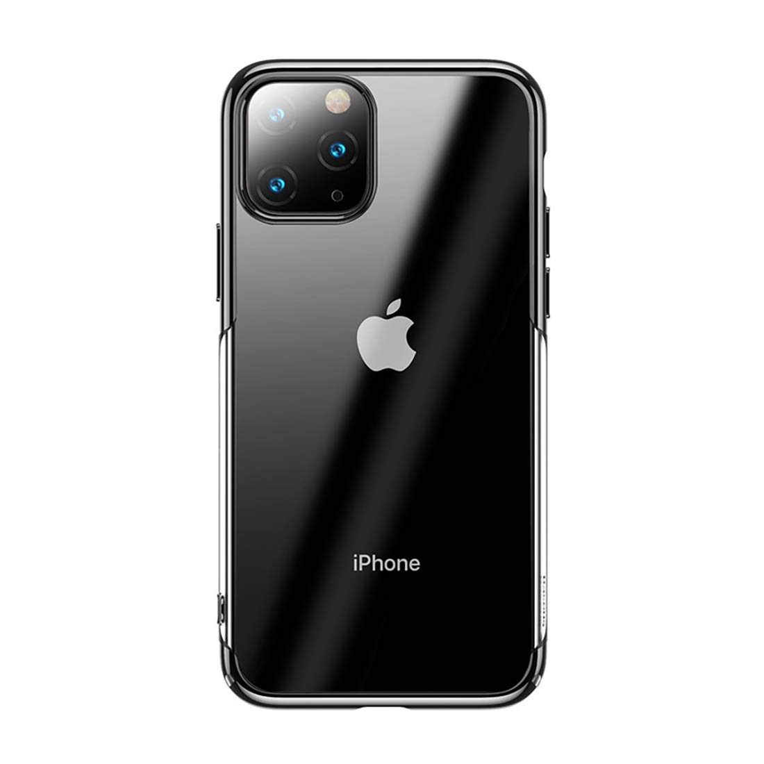 Amazon Brand - Solimo Electroplated Mobile Cover (Soft & Flexible Back case), for Apple iPhone 11 Pro (Black)