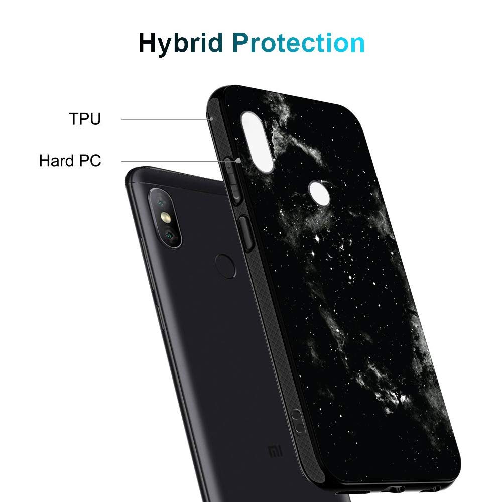 Amazon Brand - Solimo Designer Black Universe Printed Hard Back Case Mobile Cover for Redmi Note 6 Pro
