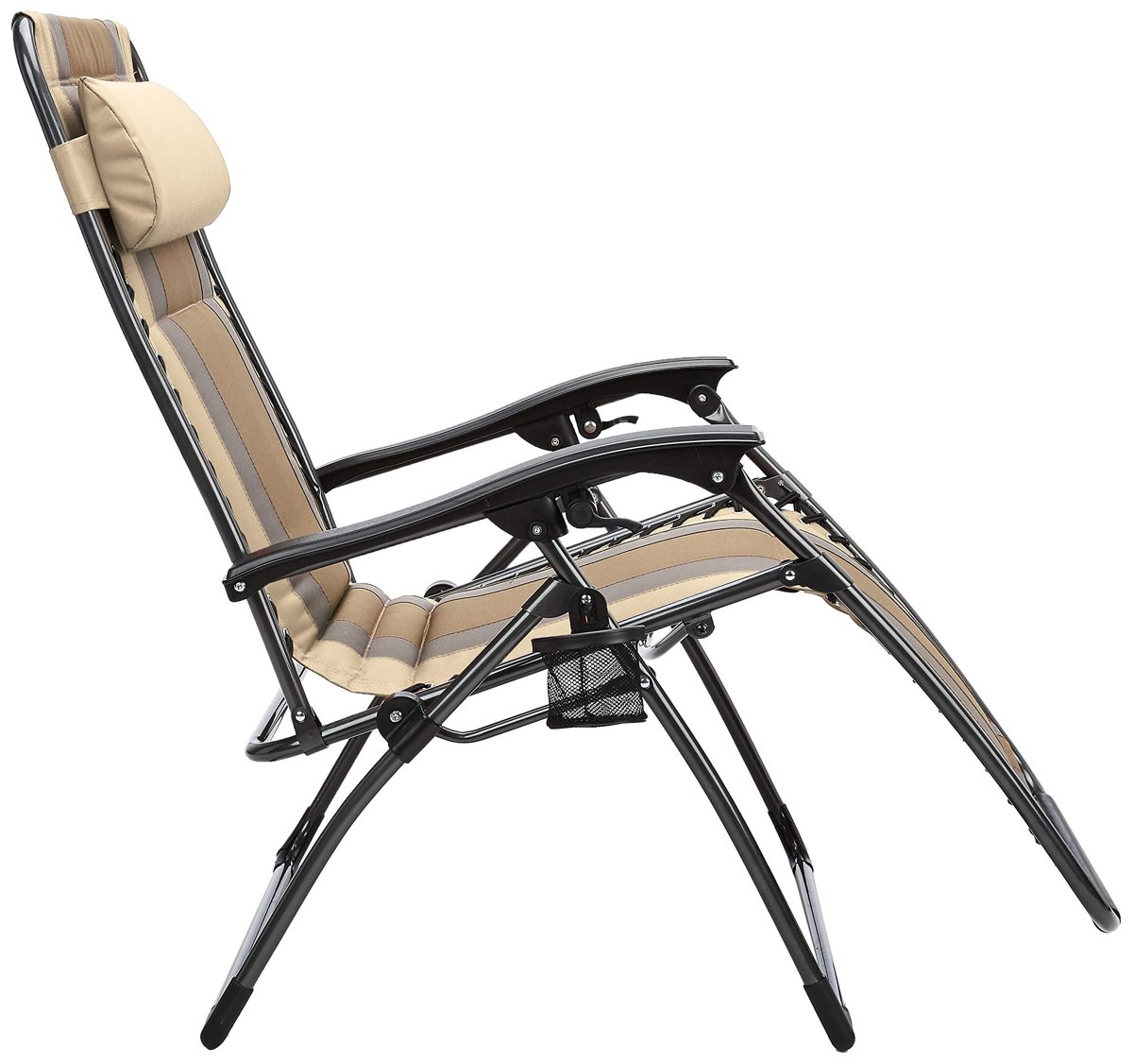 Amazon Basic Lounge Beach Chair with Padded Zero Gravity Outdoor 65x29.5x44.1"
