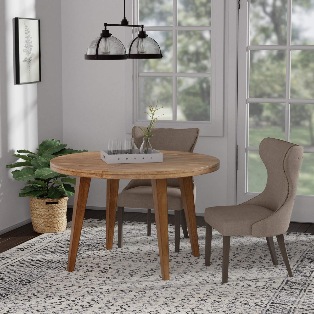 Amazon Brand – Stone & Beam Flanigan Curved-Back Upholstered Dining Chair, 24.4"W, Slate