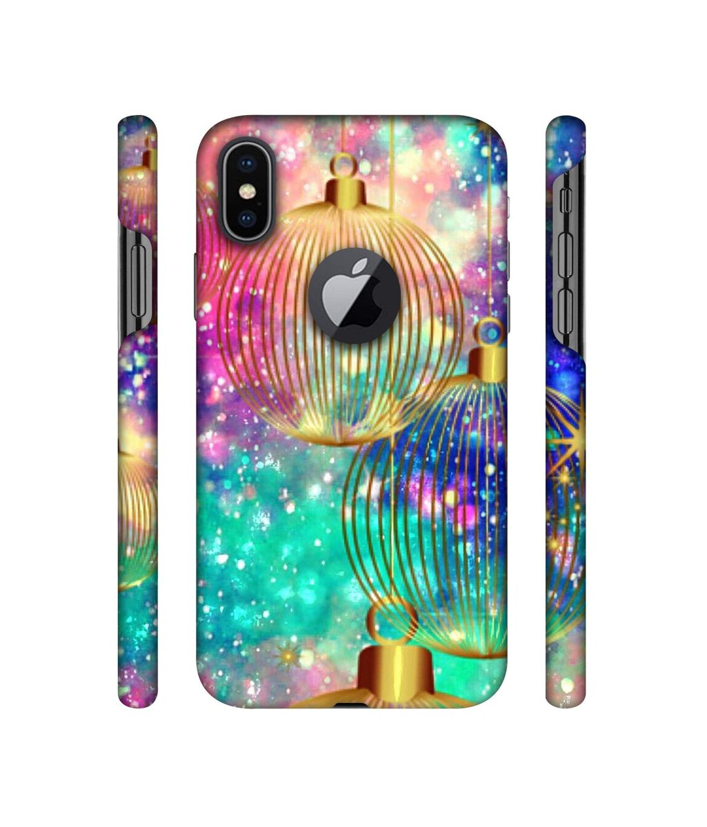 Amazon Brand - Solimo Designer Hanging Balls 3D Printed Hard Back Case Mobile Cover for Apple iPhone X (Logo Cut)