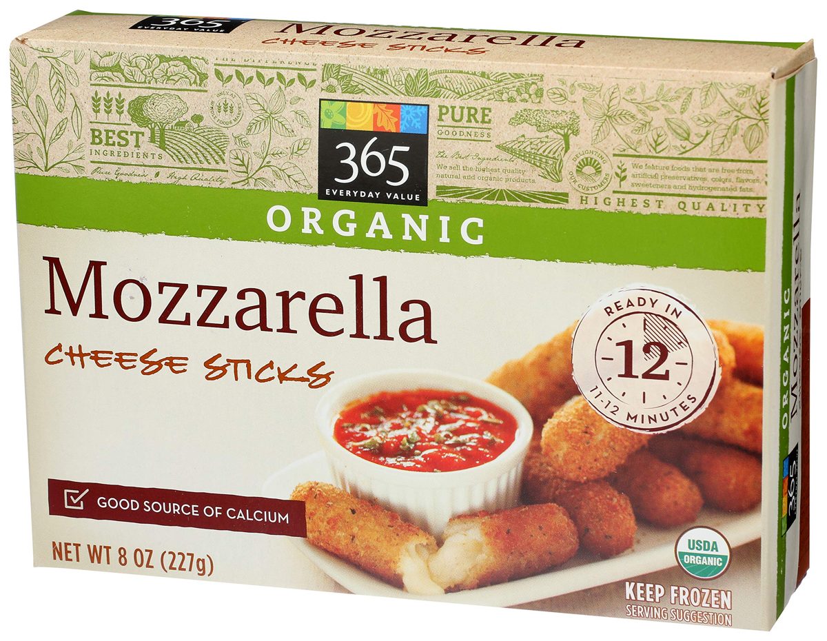 365 Everyday Value, Organic Mozzarella Cheese Sticks, 8 oz, (Frozen)
