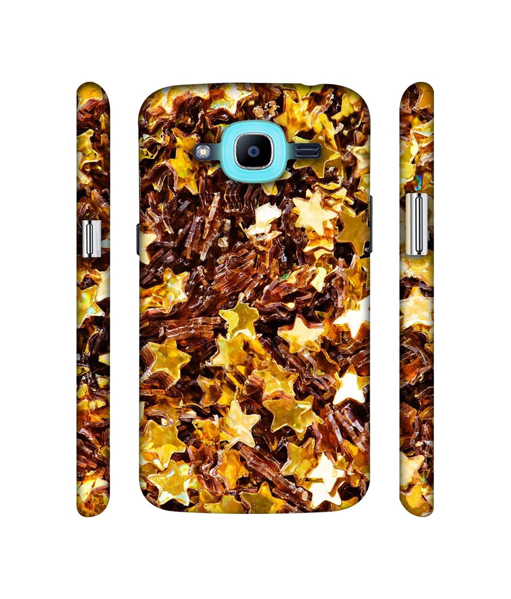 Amazon Brand - Solimo Designer Golden Stars 3D Printed Hard Back Case Mobile Cover for Samsung Galaxy J2 (2016)