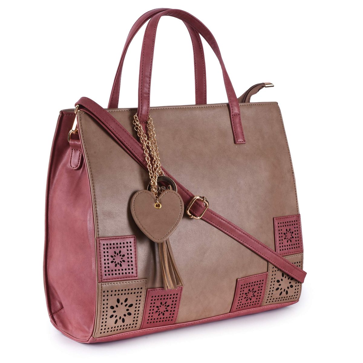 Nia & Nicole Women's Handbag (Beige:: Pink)