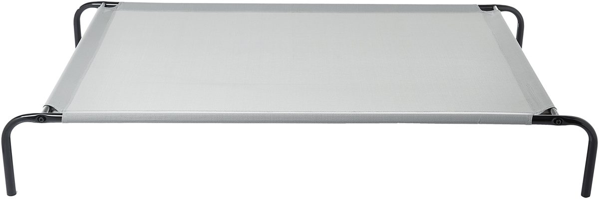 AmazonBasics Extra Large Elevated Cooling Pet Dog Cot Bed - 60 x 37 x 9 Inches, Grey