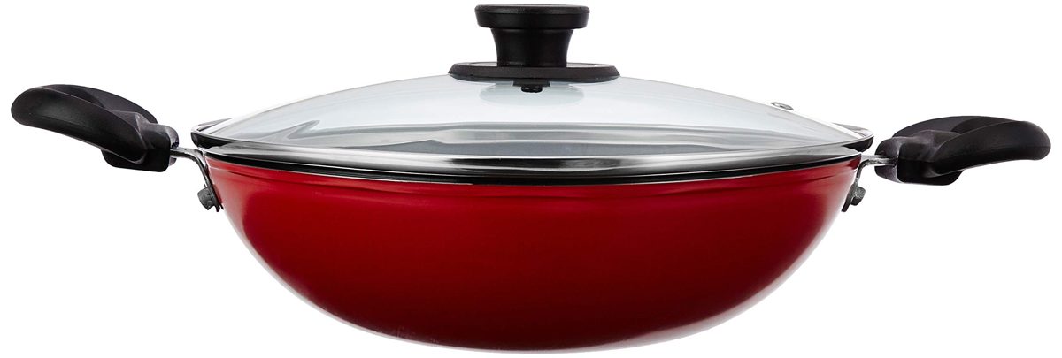 Amazon Brand - Solimo Non-Stick Forged Kadhai, 240mm, Induction and Gas Stove compatible