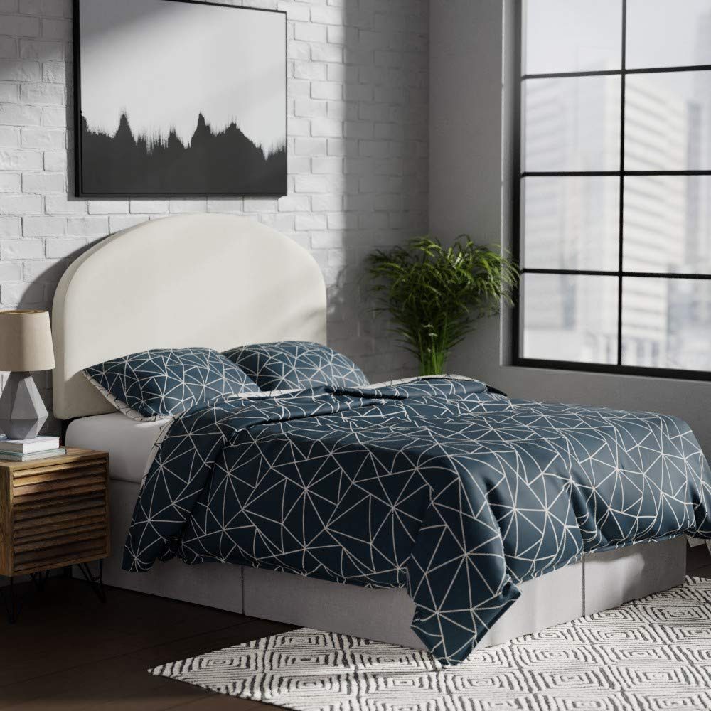 Amazon Brand – Rivet Curved Upholstered Headboard, Queen, 60"W, Beige