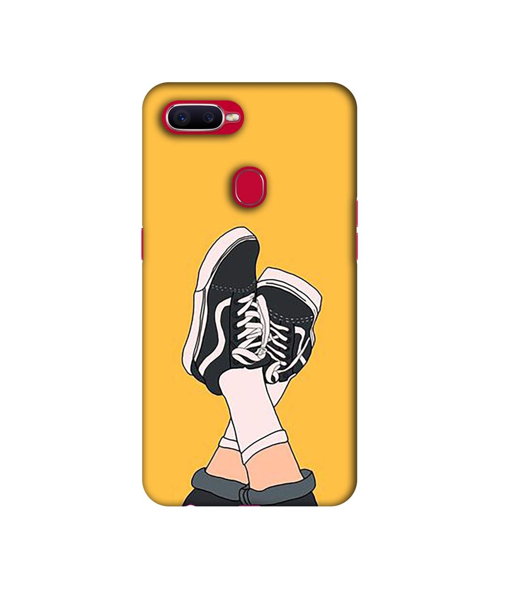 Amazon Brand - Solimo Designer Boy Shoes Pattern 3D Printed Hard Back Case Mobile Cover for Oppo F9