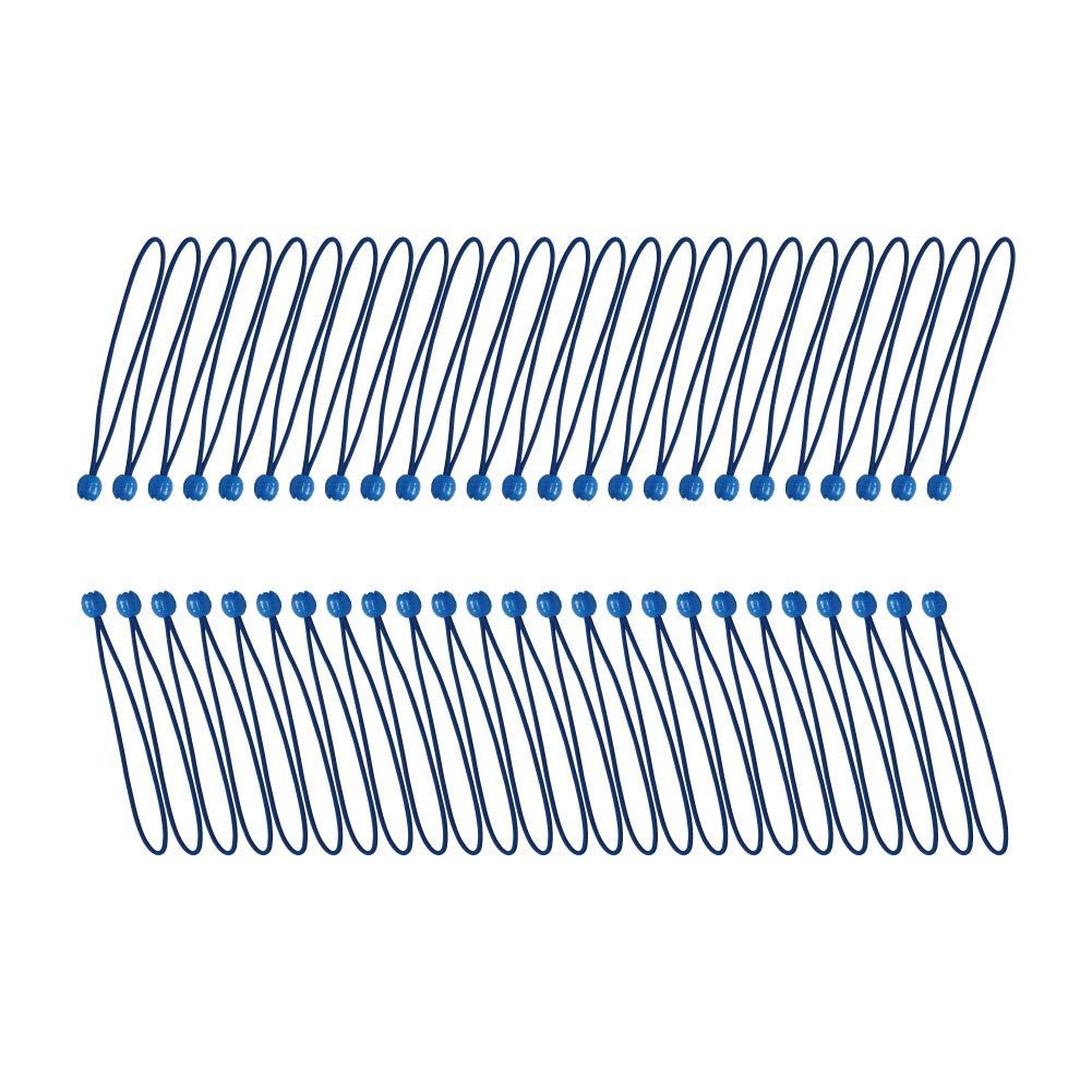 AmazonBasics 11-Inch Ball Bungee, Blue, 2-Pack (50-Piece)