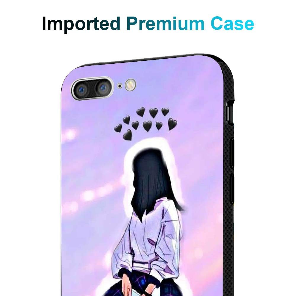 Amazon Brand - Solimo Designer Women with Heart Printed Hard Back Case Mobile Cover for Apple iPhone 8 Plus / 7 Plus (D1246)