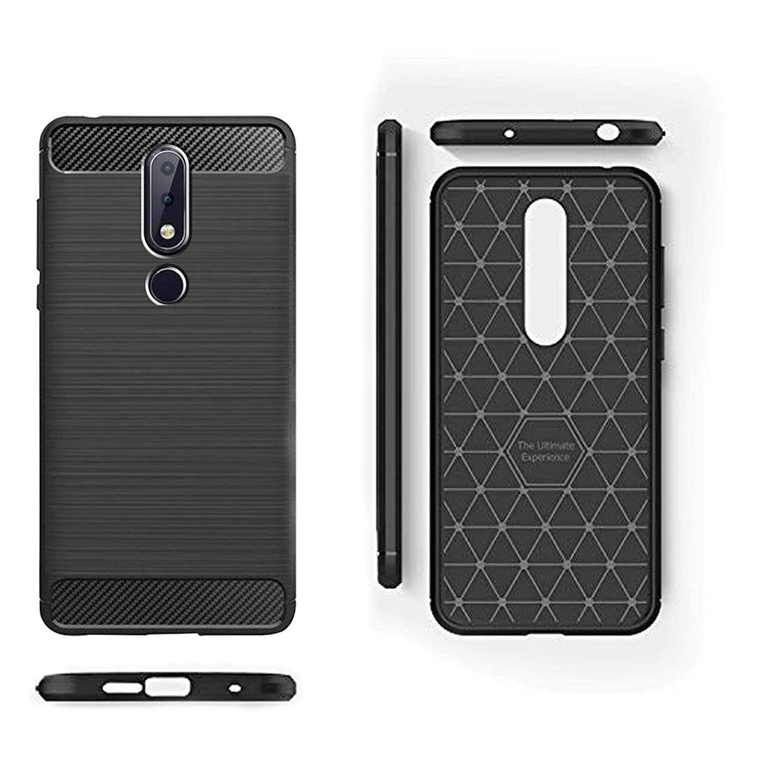 Amazon Brand - Solimo Protective Mobile Cover (Soft and Flexible Back Case) for Nokia 6.1 Plus (Blac