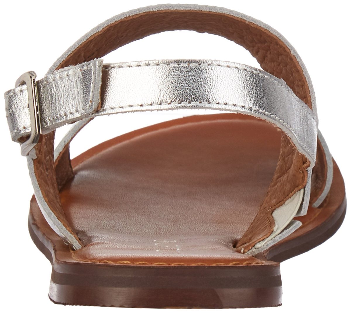 Amazon Brand - 206 Collective Women's Cedar Casual Double Band Sandal, Silver Leather, 11.5 B US