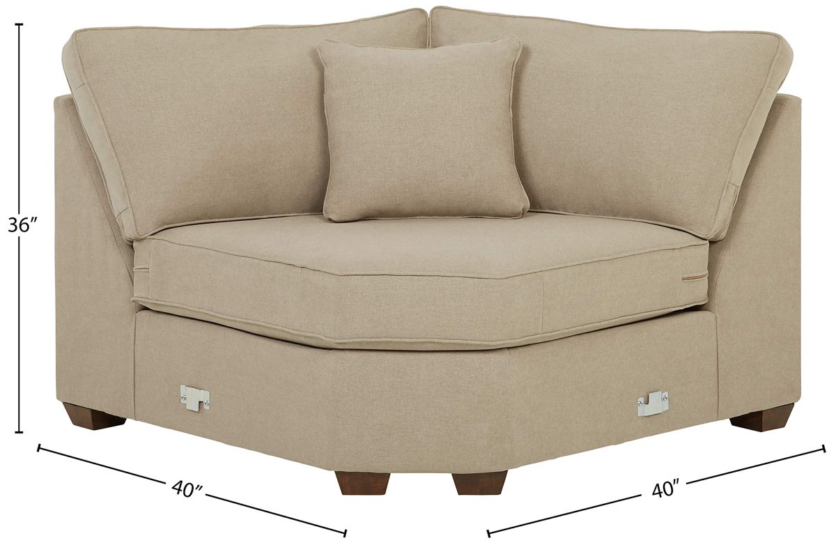 Amazon Brand – Stone & Beam Bagley Sectional Component, Wedge, Fabric, 67"W, Dove