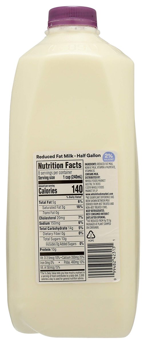 365 EVERYDAY VALUE Reduced Fat 2% Milk, 64 FZ