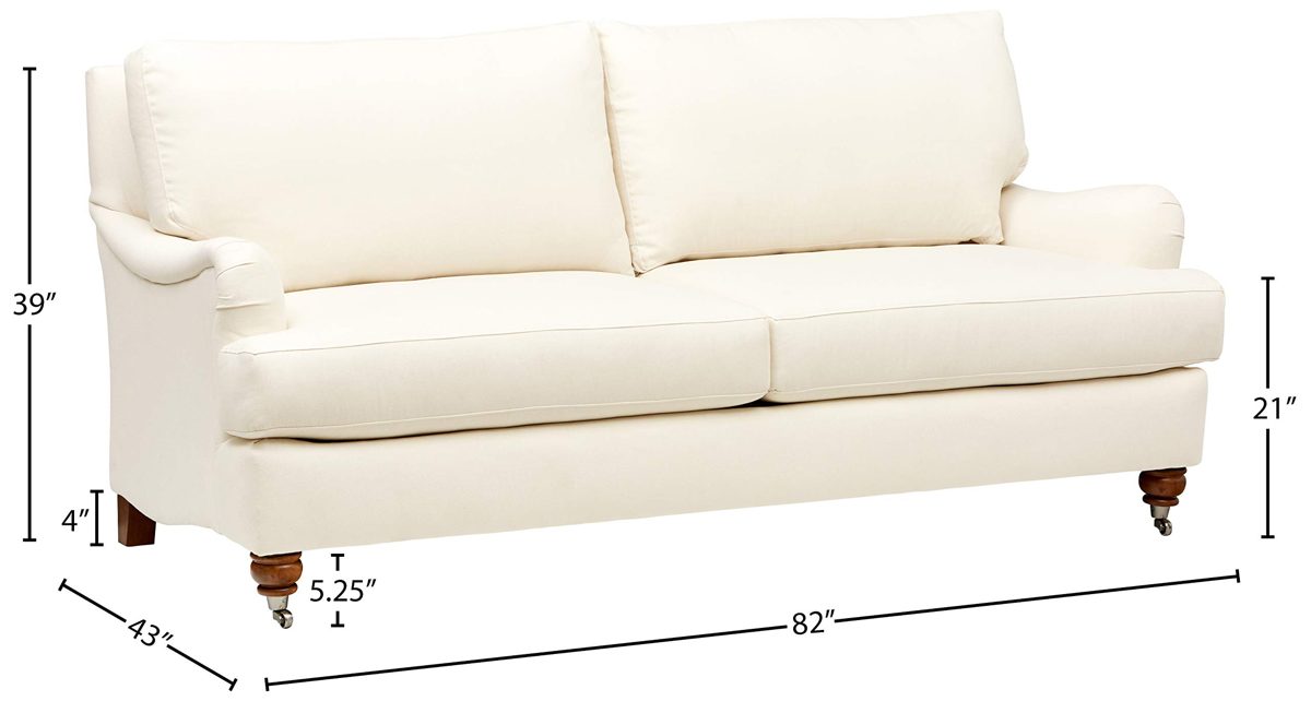 Amazon Brand – Stone & Beam Brandeberry Farmhouse Charles of London Sofa, 82"W, Beige