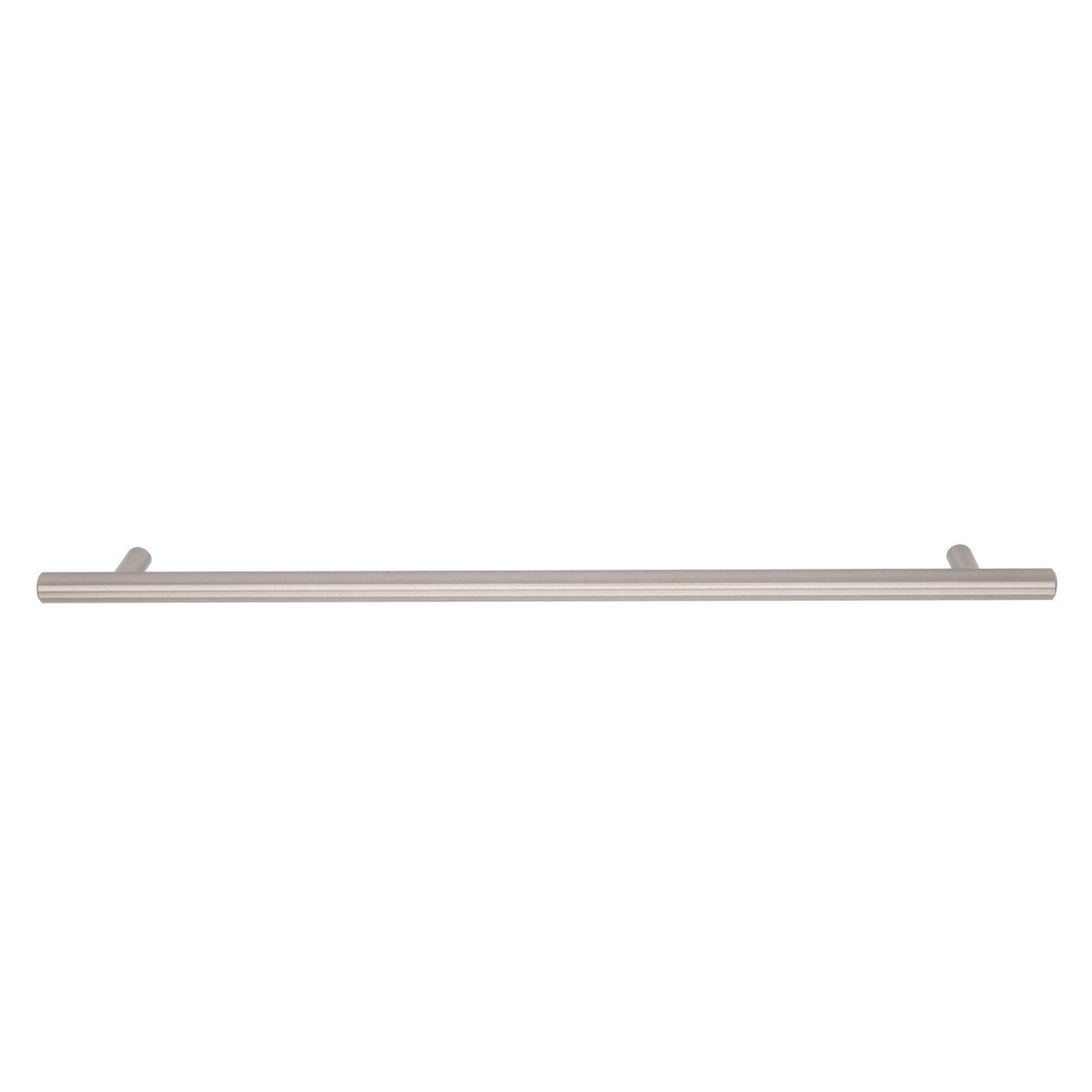 AmazonBasics Euro Bar Cabinet Handle (1/2" Diameter), 15" Length (12.63" Hole Center), Satin Nickel, 10-Pack