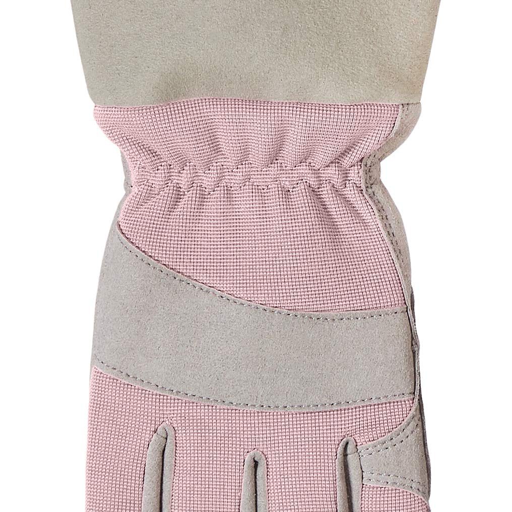 AmazonBasics Rose Pruning Thorn Proof Gardening Gloves with Forearm Protection, Pink, M