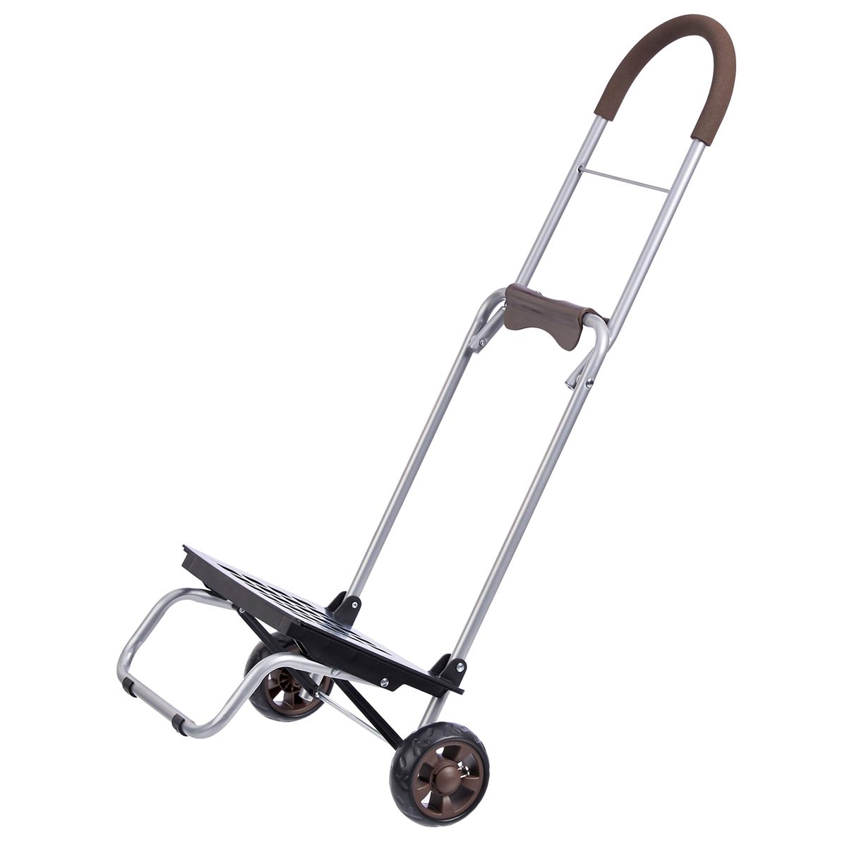 AmazonBasics Rolling Laundry Basket Cart Converts into Dolly, 91 cm Handle Height, Brown