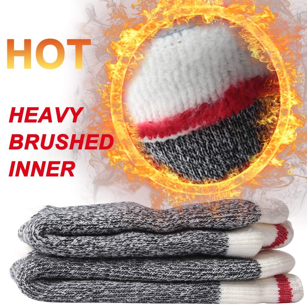 Warm Thermal Socks, CGTL Unisex Fur Lined Winter Running Socks Thick Boot Insulated Heated Socks for Cold Weather 1 Pack