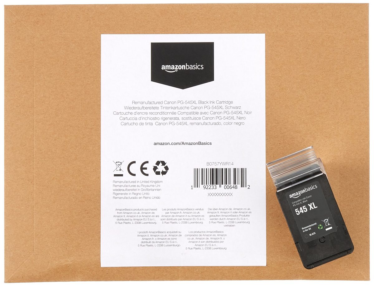 AmazonBasics Remanufactured Ink Cartridge Replacement for Canon PG545XL and CL546XL