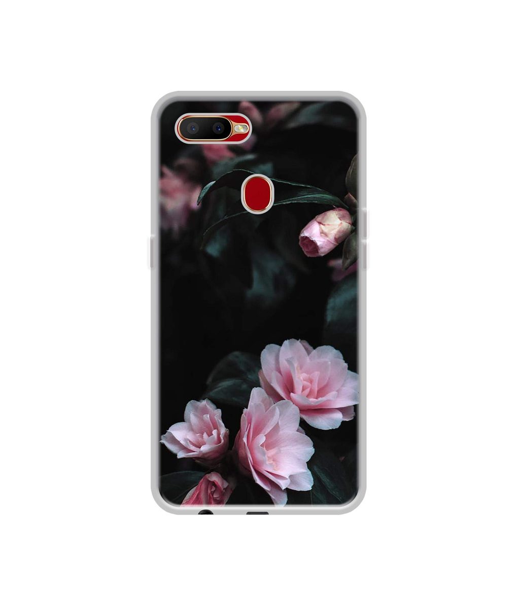 Amazon Brand - Solimo Designer Dark Flowers Photography UV Printed Soft Back Case Mobile Cover for Oppo A5s