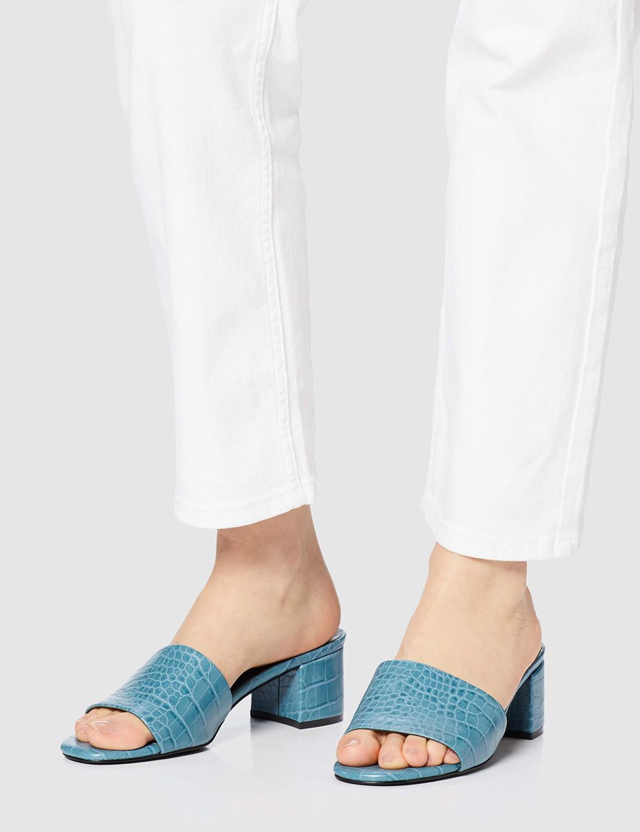 FIND. Women's LACE-S-2-46 Open Toe Sandals, Blue (Blue Croc), x-small