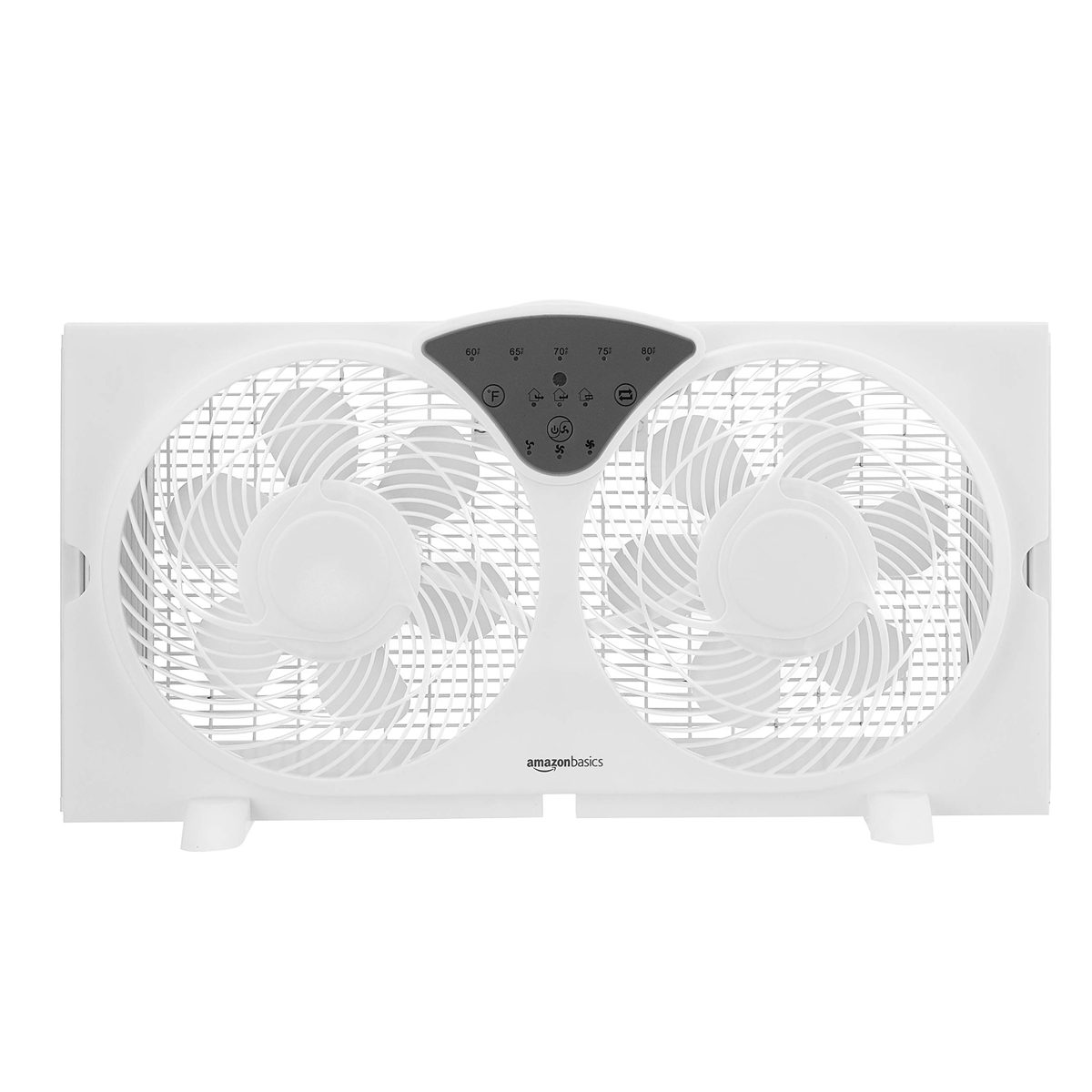 AmazonBasics Digital Window Fan with Twin 9-Inch Reversible Airflow Blades and Remote Control
