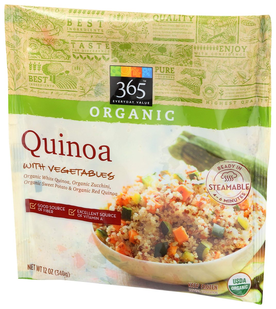 365 Everyday Value, Organic Quinoa with Vegetables, 12 oz (Frozen)