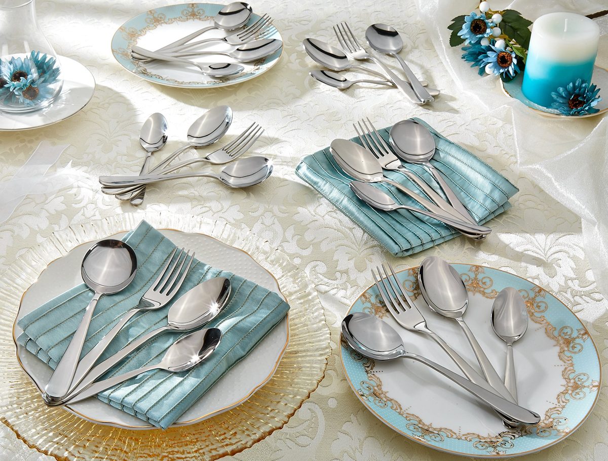 Amazon Brand - Solimo 24 Piece Stainless Steel Cutlery Set, Vintage (Contains: 6 Table Spoons, 6 Tea Spoons, 6 Forks, 6 Soup Spoons), Silver