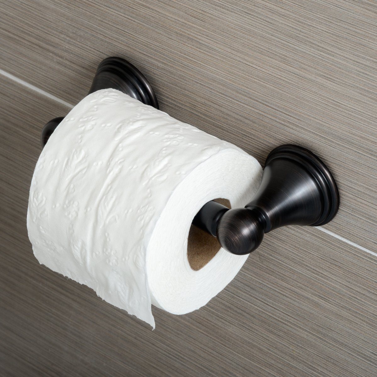 AmazonBasics AB-BR809-OR Modern Spring Toilet Paper Holder, Oil Rubbed Bronze
