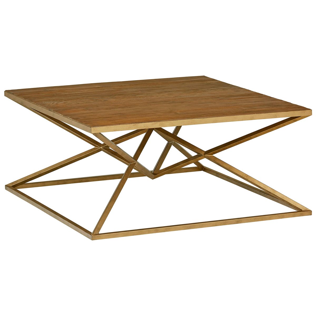 Amazon Brand – Rivet Modern Pine-Topped Coffee Table, 39.37"W, Brushed Natural Antique Copper