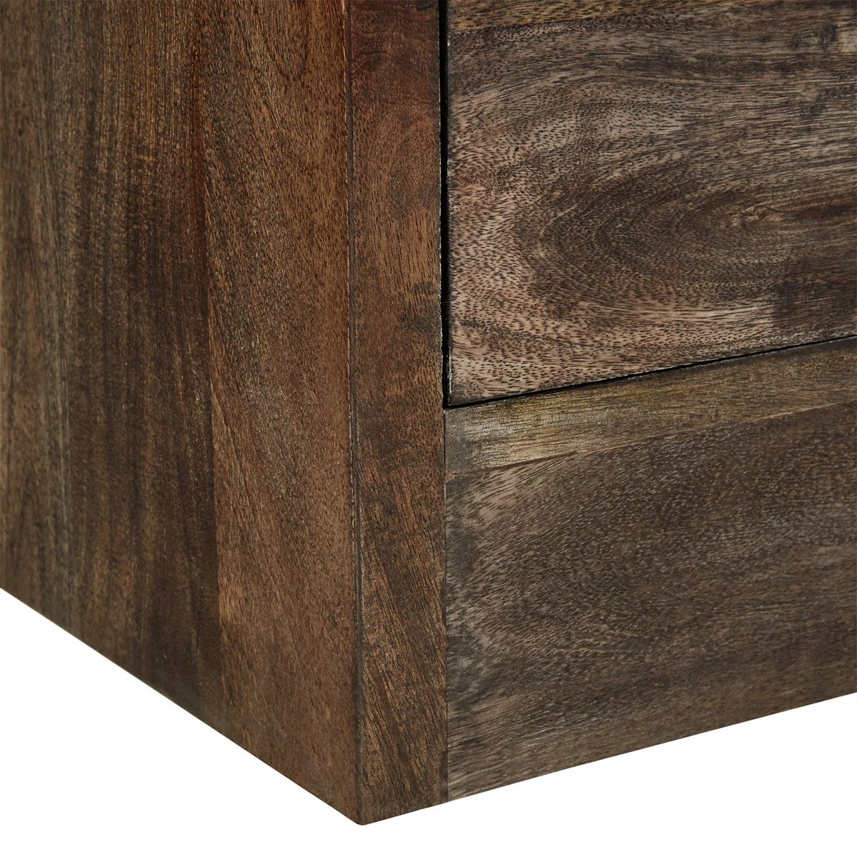 Amazon Brand – Stone & Beam Rustic Buffet 36"H, Carbon-Finished Wood with Distressed Gold Handles