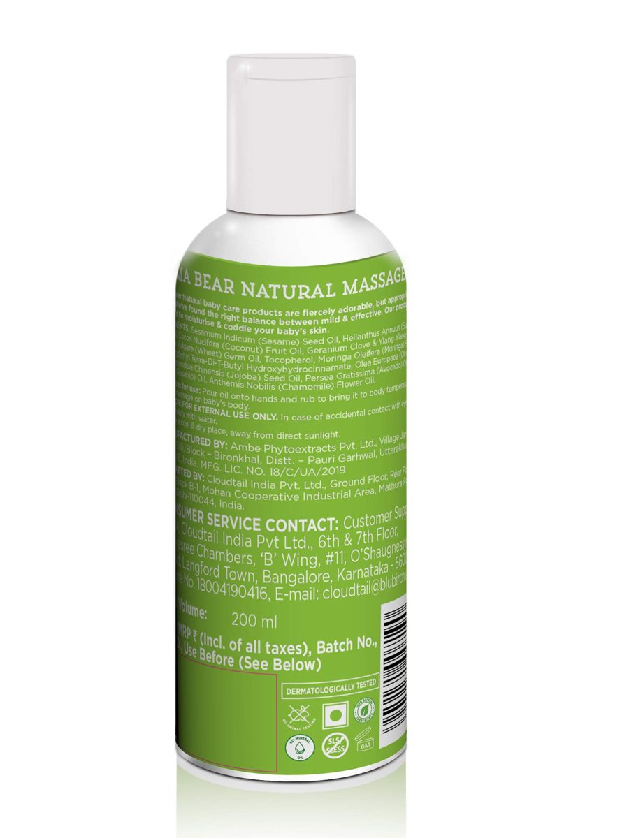 Amazon Brand - Mama Bear Natural Baby Massage Oil - 200 ml