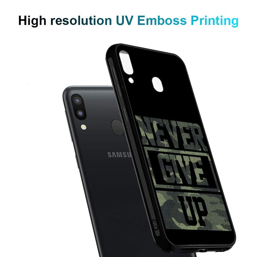 Amazon Brand - Solimo Designer Never Give Up Printed Hard Back Case Mobile Cover for Samsung Galaxy M20
