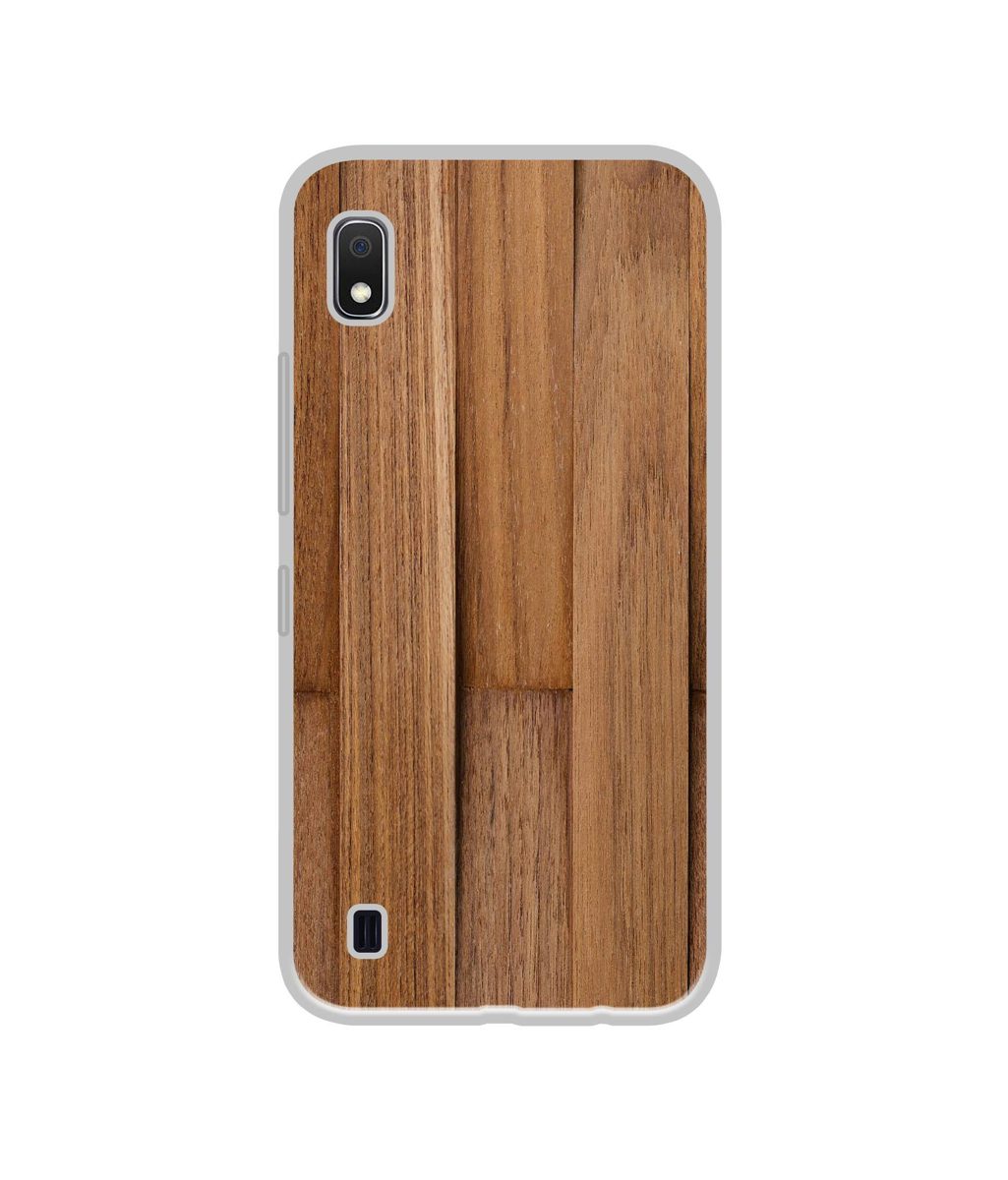 Amazon Brand - Solimo Designer Wooden Art UV Printed Soft Back Case Mobile Cover for Samsung Galaxy A10