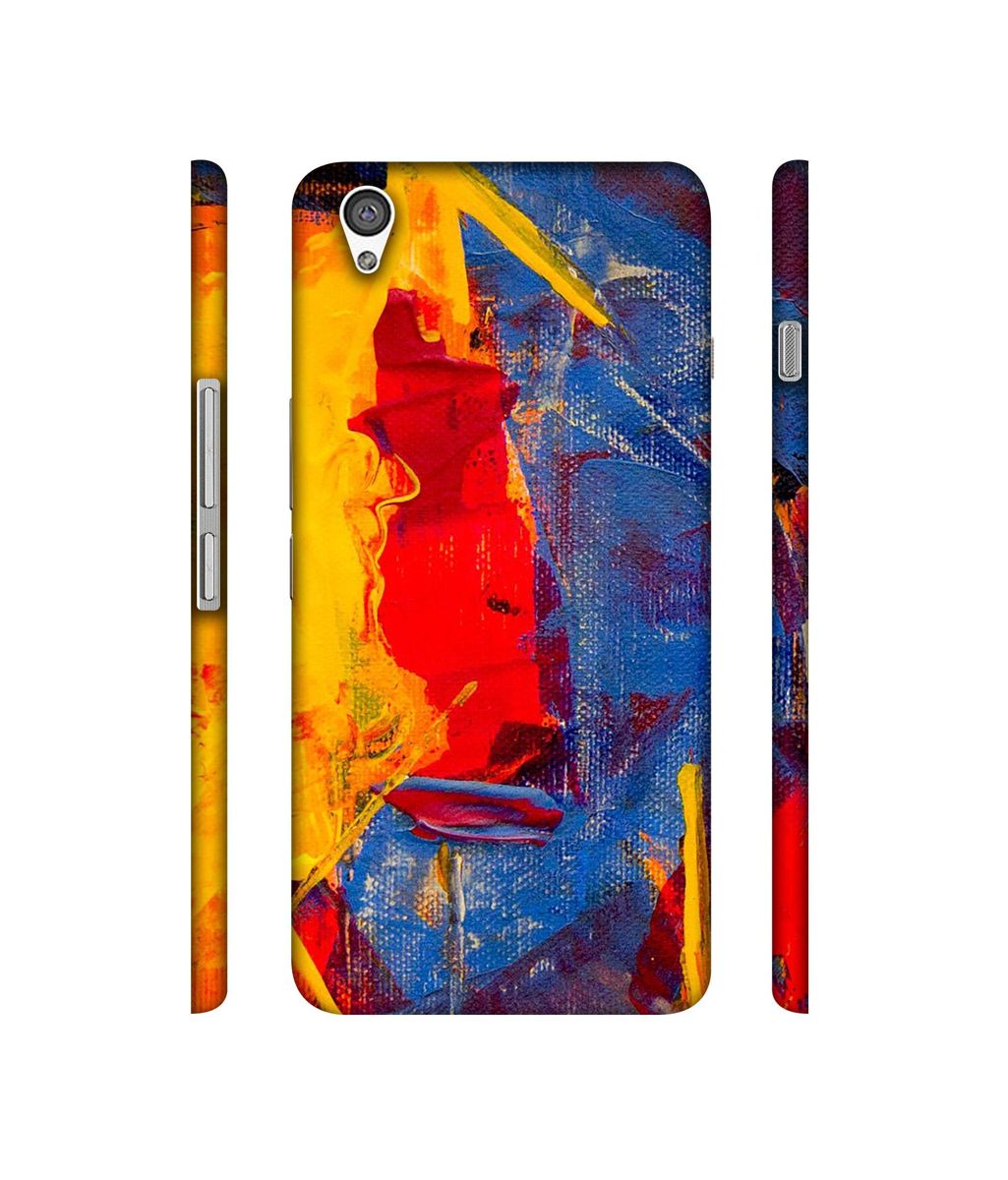 Amazon Brand - Solimo Designer Yellow and Dark Blue Canvas 3D Printed Hard Back Case Mobile Cover for Oneplus X