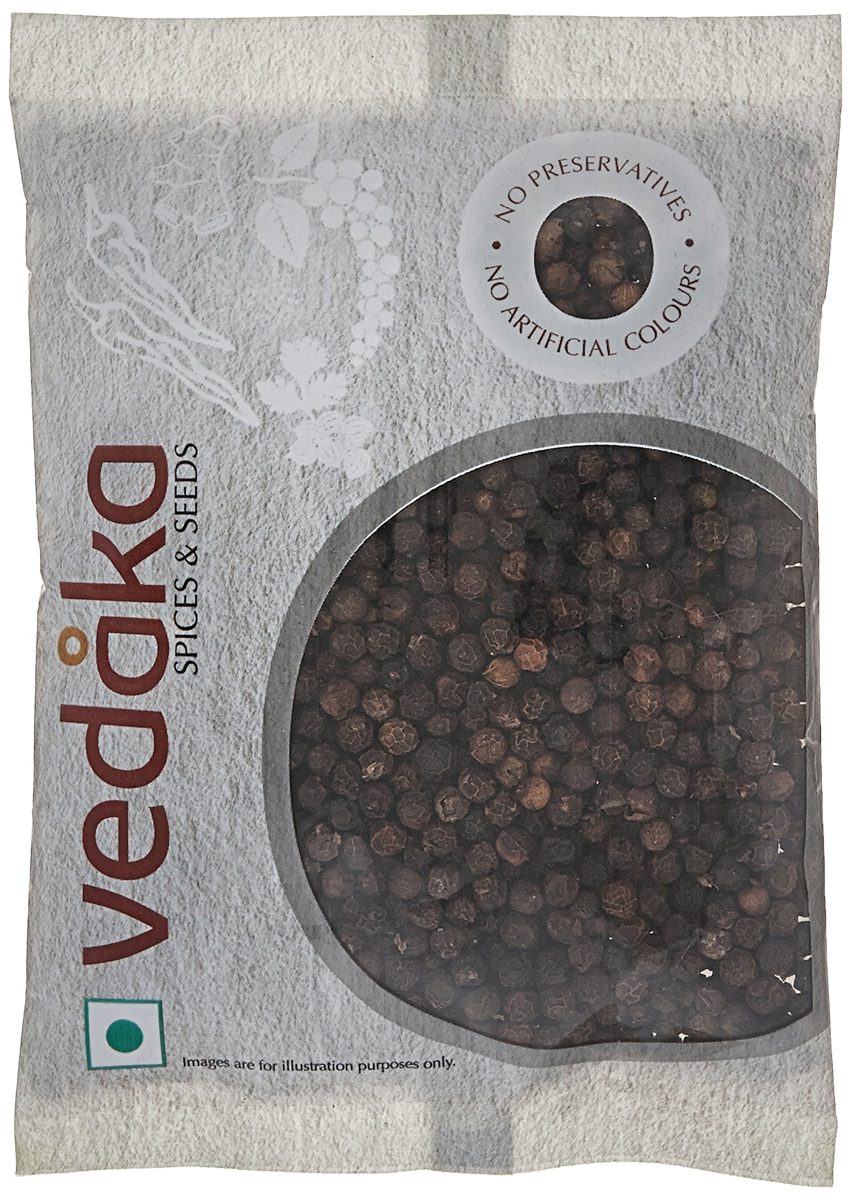 Amazon Brand - Vedaka Black Peppercorn (Kali Mirch), 100g